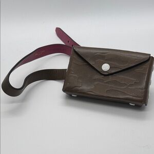 rag & bone Brown Leather Mini Belt Bag with Pink Lining